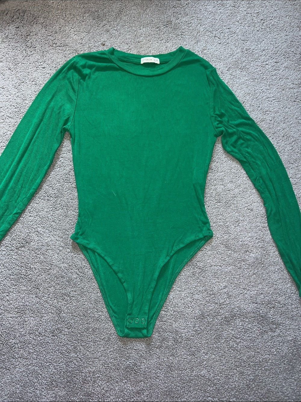 Women’s Long-Sleeve Green One-Piece Bodysuit